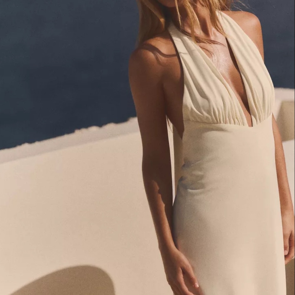 ZARA Halter V neck Maxi